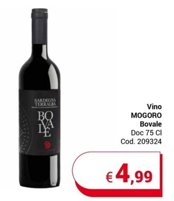 Centro Cash Vino MOGORO Bovale Doc 75 Cl offerta