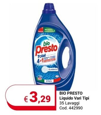 Centro Cash BIO PRESTO Liquido Vari Tipi 35 Lavaggi offerta