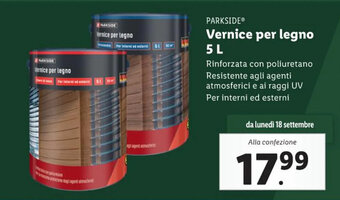 Lidl PARKSIDEⓇ Vernice per legno 5 L offerta