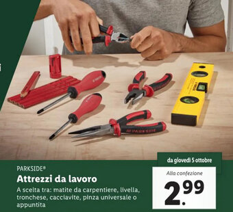 Lidl PARKSIDEⓇ Attrezzi da lavoro offerta