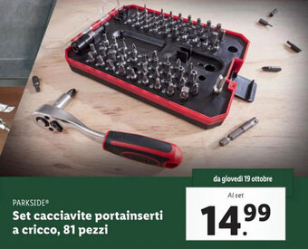 PARKSIDEⓇ Set cacciavite portainserti a cricco, 81 pezzi