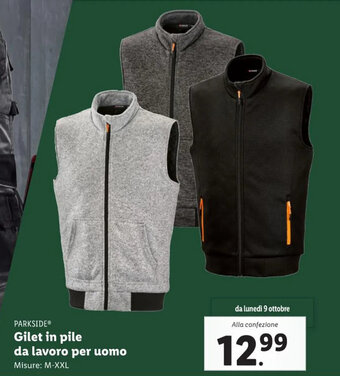 Lidl PARKSIDEⓇ Gilet in pile da lavoro per uomo offerta