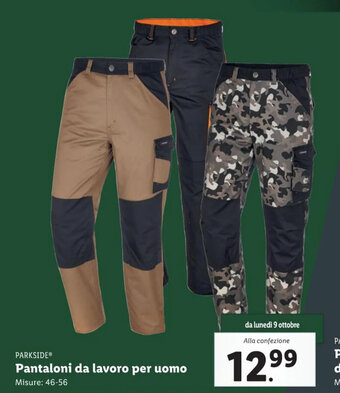 Lidl PARKSIDE Pantaloni da lavoro per uomo offerta