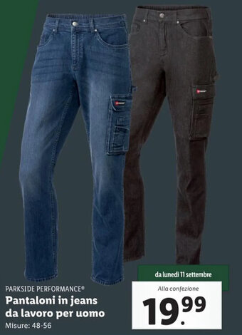 Lidl PARKSIDE PERFORMANCE® Pantaloni in jeans da lavoro per uomo offerta