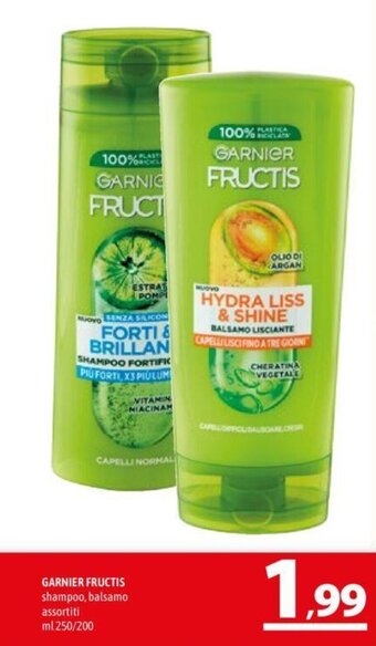 A&O GARNIER FRUCTIS shampoo, balsamo assortiti ml 250/200 offerta