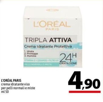 A&O L'ORÉAL PARIS crema idratante viso per pelli normali e miste ml 50 offerta