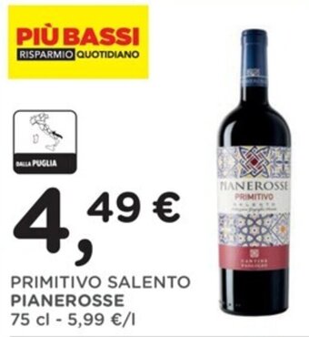 PRIMITIVO SALENTO PIANEROSSE 75 cl