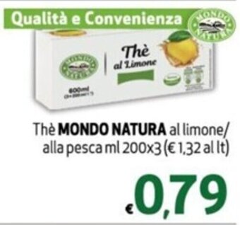 The MONDO NATURA al limone/ alla pesca ml 200x3