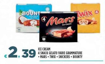 Deco Supermercati ICE CREAM 4 SNACK GELATO VARIE GRAMMATURE offerta