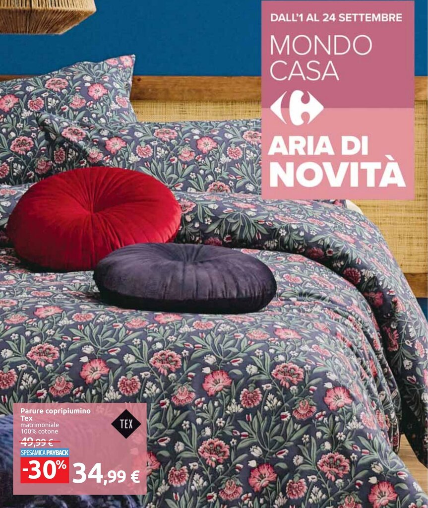 Carrefour Parure copripiumino Tex offerta