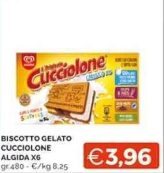 Mercatò BISCOTTO GELATO CUCCIOLONE ALGIDA X6 gr 480 offerta
