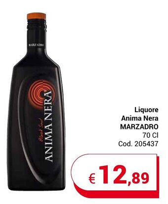 Centro Cash Liquore Anima Nera MARZADRO 70 CI offerta