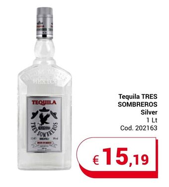 Centro Cash Tequila TRES SOMBREROS Silver 1 Lt offerta