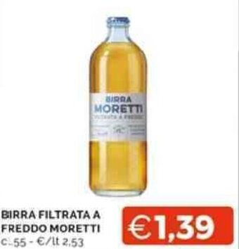 Mercatò BIRRA FILTRATA A FREDDO MORETTI c.55 offerta