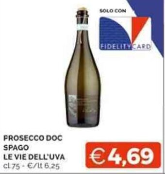Mercatò PROSECCO DOC SPAGO LE VIE DELL'UVA cl 75 offerta
