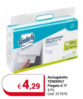 Centro Cash Asciugatutto TENDERLY Piegato A 'V' 4 Pz offerta
