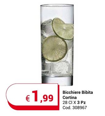 Bicchiere Bibita Cortina 28 CI X 3 Pz