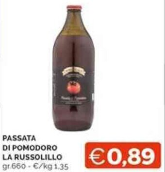 Mercatò PASSATA DI POMODORO LA RUSSOLILLO gr. 660 offerta