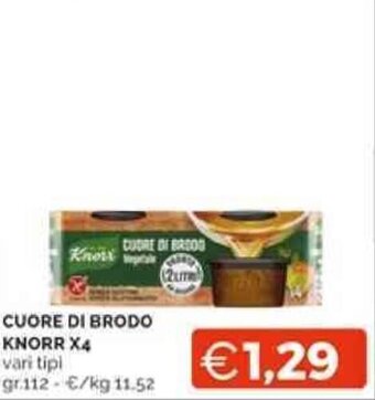 Mercatò CUORE DI BRODO KNORR X4 vari tipi gr.112 offerta