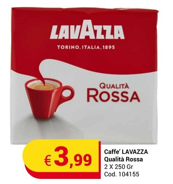 Centro Cash Caffe' LAVAZZA Qualità Rossa 2 X 250 Gr offerta