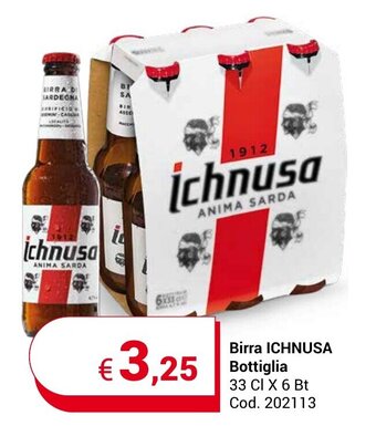 Birra ICHNUSA Bottiglia 33 CI X 6 Bt