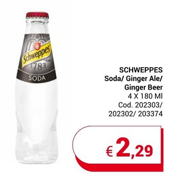 SCHWEPPES Soda/ Ginger Ale/ Ginger Beer 4 x 180 ml