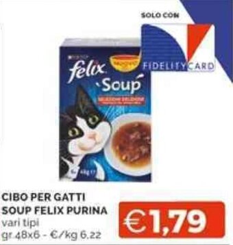 Mercatò CIBO PER GATTI SOUP FELIX PURINA gr 48x6 offerta