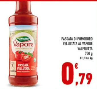 Conad PASSATA DI POMODORO VELLUTATA AL VAPORE VALFRUTTA 700 g offerta
