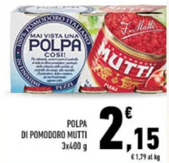 Conad POLPA DI POMODORO MUTTI 3 x 400 g offerta