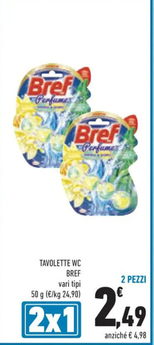 Conad TAVOLETTE WC BREF 50 g offerta