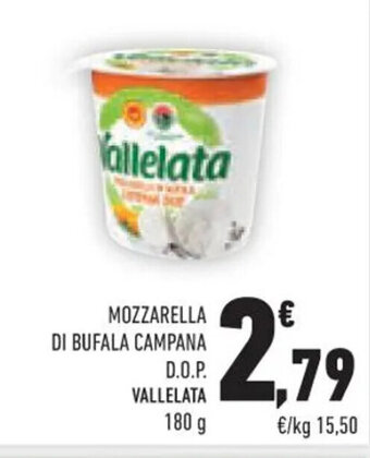 Conad MOZZARELLA DI BUFALA CAMPANA D.O.P. VALLELATA 180 g offerta