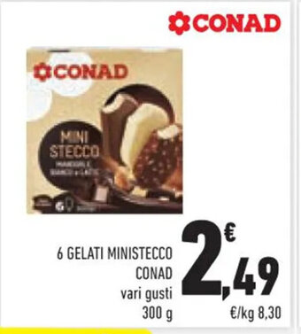 Conad 6 GELATI MINISTECCO CONAD 300 g offerta