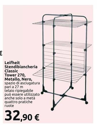 Carrefour Leifheit Stendibiancheria Classic Tower 270, offerta