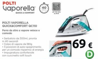 Carrefour POLTI VAPORELLA QUICK&COMFORT QC110 offerta