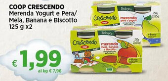 Coop COOP CRESCENDO Merenda Yogurt 125 g x2 offerta