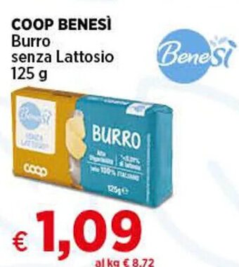Coop COOP BENESÌ Burro senza Lattosio 125 g offerta