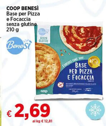 Coop COOP BENESÌ Base per Pizza e Focaccia senza glutine 210 g offerta