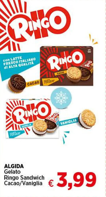Coop ALGIDA Gelato Ringo Sandwich Cacao/Vaniglia offerta