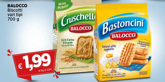 Coop BALOCCO Biscotti vari tipi 700 g offerta