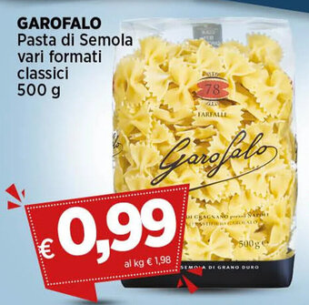 Coop GAROFALO Pasta di Semola vari formati classici 500 g offerta
