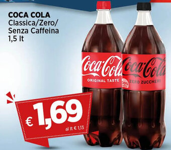 Coop COCA COLA Classica/Zero/ Senza Caffeina 1,5 lt offerta