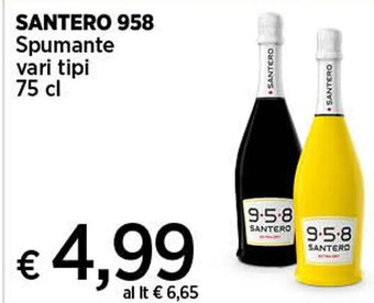 Coop SANTERO 958 Spumante vari tipi 75 cl offerta