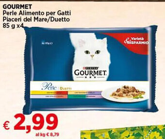 Coop GOURMET Perle Alimento per Gatti Piaceri del Mare/Duetto 85 g x4 offerta