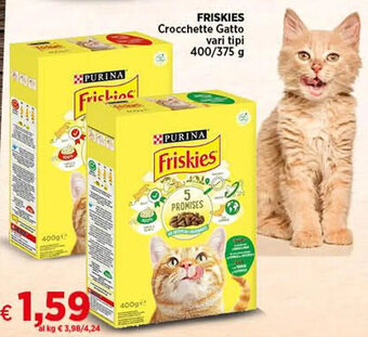 Coop FRISKIES Crocchette Gatto vari tipi 400/375 g offerta