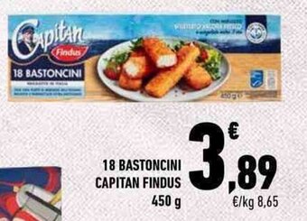Conad 18 BASTONCINI CAPITAN FINDUS 450 g offerta