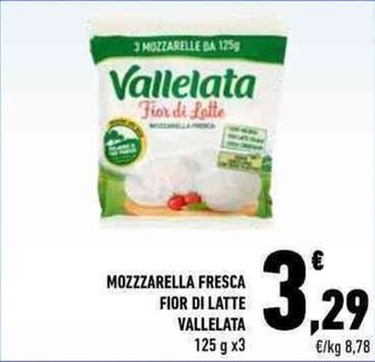 Conad MOZZZARELLA FRESCA FIOR DI LATTE VALLELATA 125 g x3 offerta