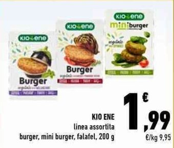 Conad KIO ENE linea assortita burger, mini burger, falafel, 200 g offerta