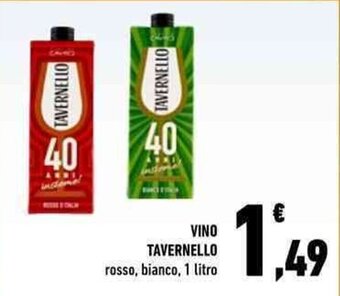 Conad VINO TAVERNELLO rosso, bianco, 1 litro offerta