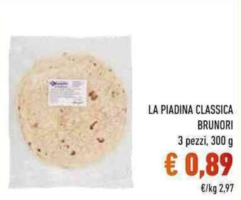 Conad LA PIADINA CLASSICA BRUNORI 3 pezzi, 300 g offerta