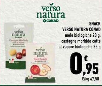 Conad SNACK VERSO NATURA CONAD mele biologiche 20 g offerta